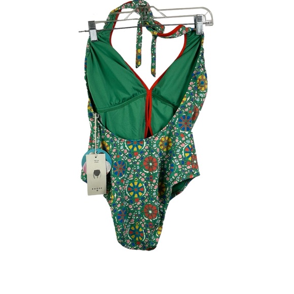 NWT Rhode x Target Halter One-piece Green Floral Swimsuit Size L - Picture 3 of 5